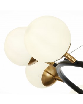 SLE220403-10 Люстра подвесная Черный, Латунь/Белый E27 10*60W FORLI-foto4