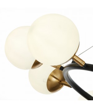 SLE220403-10 Люстра подвесная Черный, Латунь/Белый E27 10*60W FORLI-foto4