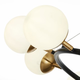 SLE220403-10 Люстра подвесная Черный, Латунь/Белый E27 10*60W FORLI-foto4