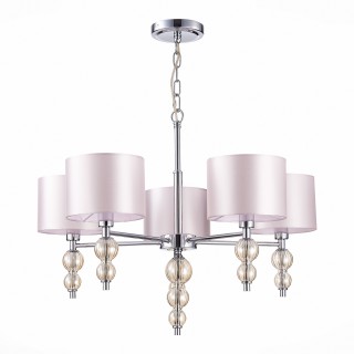 SLE105703-05 Люстра подвесная Хром/Светло-бежевый E14 5*40W RAMER-foto2