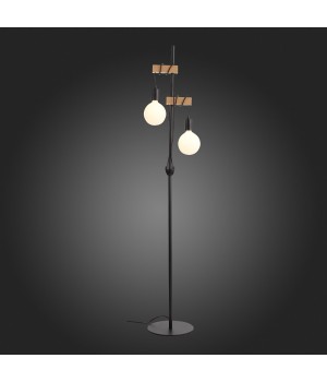 SL1142.405.01 Торшер Черный, Светлое дерево E27 2*60W BAGETTI-foto9