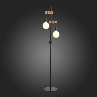 SL1142.405.01 Торшер Черный, Светлое дерево E27 2*60W BAGETTI-foto9