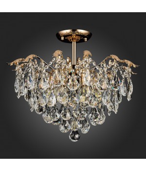 SLE160202-06 Светильник потолочный Французское золото/Прозрачный E27 6*60W KRISTO-foto18