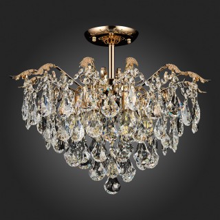 SLE160202-06 Светильник потолочный Французское золото/Прозрачный E27 6*60W KRISTO-foto18