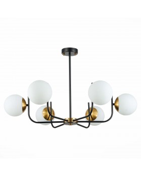 SLE1098-402-06 Люстра потолочная Черный, Латунь/Белый E27 6*60W CIANE-foto2