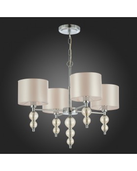 SLE105703-04 Люстра подвесная Хром/Светло-бежевый E14 4*40W RAMER-foto7