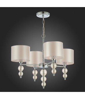 SLE105703-04 Люстра подвесная Хром/Светло-бежевый E14 4*40W RAMER-foto7