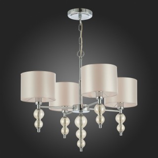 SLE105703-04 Люстра подвесная Хром/Светло-бежевый E14 4*40W RAMER-foto7