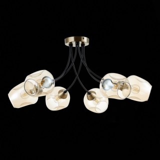 SLE205302-06 Светильник потолочный Бронза, Черный/Янтарный E14 6*40W BESANO-foto5