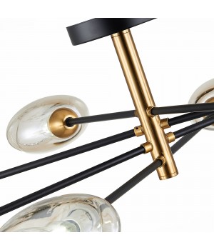 SLE155502-08 Люстра потолочная Черный, Латунь/Янтарный E14 8*40W GLOA-foto3