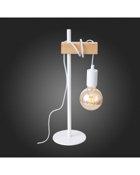 SL1142.504.01 Прикроватная лампа Белый, Светлое дерево E27 1*60W BAGETTI-foto9