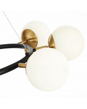 SLE220403-08 Люстра подвесная Черный, Латунь/Белый E27 8*60W FORLI-foto4