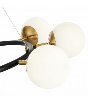 SLE220403-08 Люстра подвесная Черный, Латунь/Белый E27 8*60W FORLI-foto4