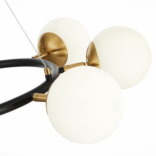 SLE220403-08 Люстра подвесная Черный, Латунь/Белый E27 8*60W FORLI-foto4