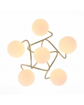 SL711.202.06 Люстра потолочная Золотистый/Белый E27 6*60W DELICATA-foto2