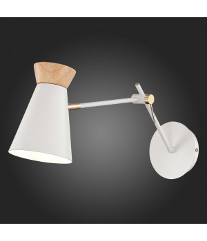 SLE1252-501-01 Бра Белый, Золотистый/Белый, Дерево E27 1*60W ALFEO-foto4