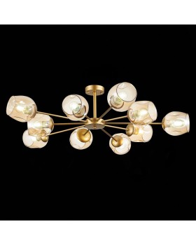 SLE155412-10 Люстра потолочная Золотистый/Янтарный E27 10*60W PALLO-foto4