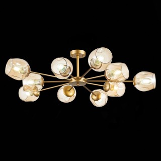 SLE155412-10 Люстра потолочная Золотистый/Янтарный E27 10*60W PALLO-foto4