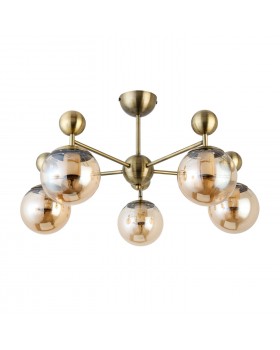 SLE106302-05 Люстра потолочная Бронзовый/Прозрачный, Янтарный E27 5*60W PECHIO-foto2