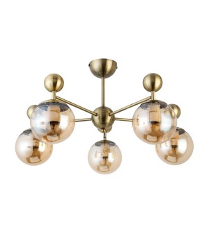 SLE106302-05 Люстра потолочная Бронзовый/Прозрачный, Янтарный E27 5*60W PECHIO-foto2