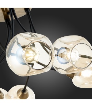 SLE205302-08 Светильник потолочный Бронза, Черный/Янтарный E14 8*40W BESANO-foto9