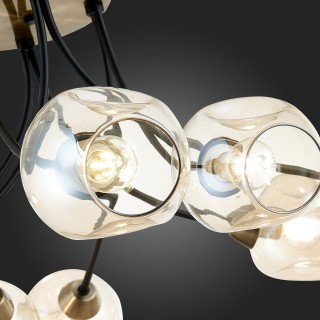 SLE205302-08 Светильник потолочный Бронза, Черный/Янтарный E14 8*40W BESANO-foto9