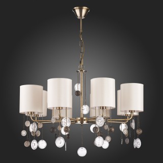 SLE107933-08 Люстра подвесная Бронза/Бежевый E14 8*40W SEVILLA-foto4