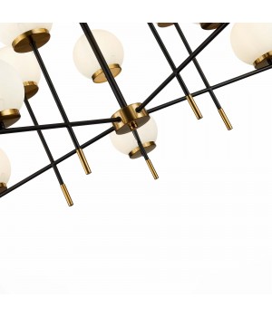 SL1203.402.10 Люстра потолочная ST-Luce Черный, Латунь/Белый E27 10*60W LIMANO-foto3