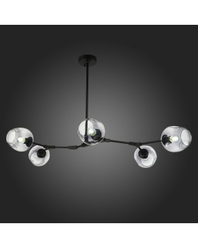 SLE154843-05 Светильник подвесной Черный/Дымчатый E27 5*40W RAMETTO-foto5