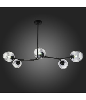 SLE154843-05 Светильник подвесной Черный/Дымчатый E27 5*40W RAMETTO-foto5