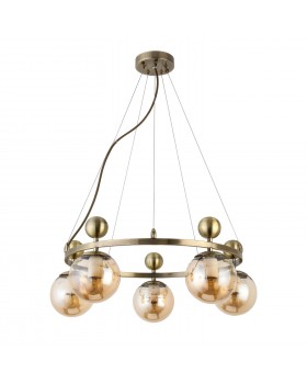 SLE106303-05 Люстра подвесная Бронзовый/Прозрачный, Янтарный E27 5*60W PECHIO-foto2