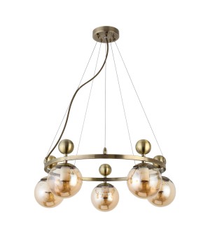 SLE106303-05 Люстра подвесная Бронзовый/Прозрачный, Янтарный E27 5*60W PECHIO-foto2