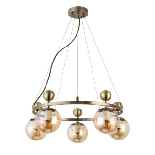 SLE106303-05 Люстра подвесная Бронзовый/Прозрачный, Янтарный E27 5*60W PECHIO-foto2