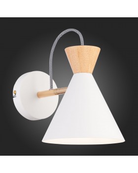 SLE125101-01 Бра Белый, Золотой/Белый, Светлое дерево E14 1*40W Modica-foto4