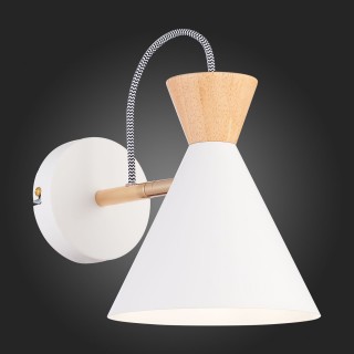 SLE125101-01 Бра Белый, Золотой/Белый, Светлое дерево E14 1*40W Modica-foto4