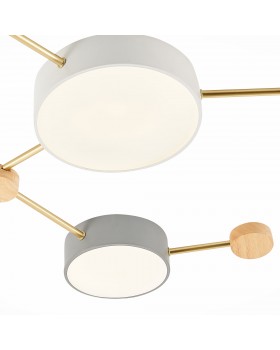 SLE600102-06 Светильник потолочный Золотистый, Светлое дерево/Белый, Серый LED 6*15W 4000K DOSSENA-foto4