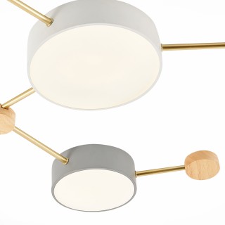 SLE600102-06 Светильник потолочный Золотистый, Светлое дерево/Белый, Серый LED 6*15W 4000K DOSSENA-foto4