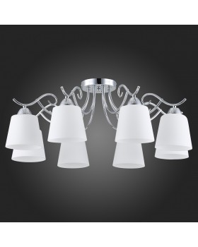 SLE103902-08 Люстра потолочная Хром/Белый E27 8*60W LIADA-foto4