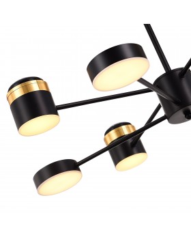 SLE6007-402-08 Светильник потолочный Черный, Золотистый/Черный, Золотистый LED 8*7W 3000K TEZZE-foto3