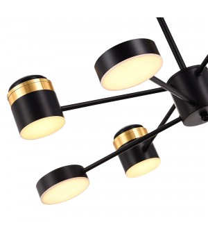 SLE6007-402-08 Светильник потолочный Черный, Золотистый/Черный, Золотистый LED 8*7W 3000K TEZZE-foto3