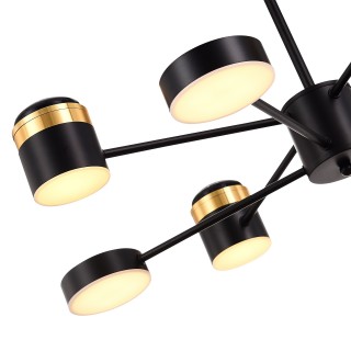 SLE6007-402-08 Светильник потолочный Черный, Золотистый/Черный, Золотистый LED 8*7W 3000K TEZZE-foto3