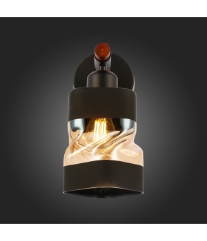 SLE114401-01 Светильник настенный Черный, Темное дерево/Черный, Прозрачный, Янтарный E27 1*60W ABIRITTO-foto12
