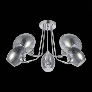 SLE102402-05 Люстра потолочная Хром/Дымчатый E14 5*40W RINNO-foto5