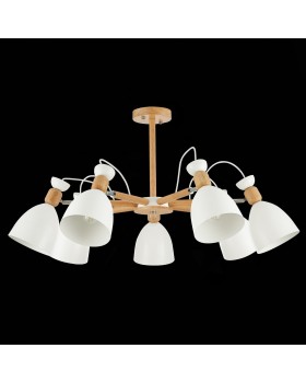 SLE103802-07 Люстра потолочная Светлое дерево, Белый/Белый E27 7*60W BALCAMO-foto5