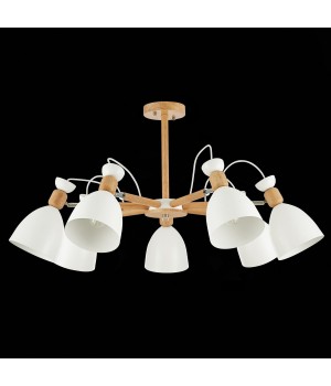 SLE103802-07 Люстра потолочная Светлое дерево, Белый/Белый E27 7*60W BALCAMO-foto5