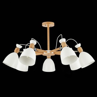 SLE103802-07 Люстра потолочная Светлое дерево, Белый/Белый E27 7*60W BALCAMO-foto5