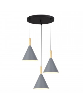 SLE1255-433-03 Светильник подвесной Черный/Серый E27 3*40W ARKET-foto2