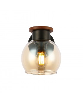 SLE108101-01 Светильник настенный Черный, Темное дерево/Прозрачный, Янтарный E27 1*60W RASCO-foto10