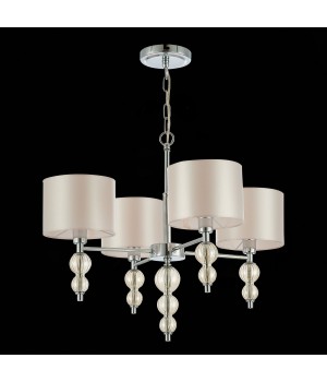 SLE105703-04 Люстра подвесная Хром/Светло-бежевый E14 4*40W RAMER-foto4