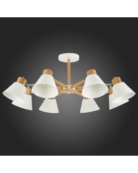 SLE103702-08 Люстра потолочная Светлое дерево, Белый/Белый E27 8*60W BUVE-foto6